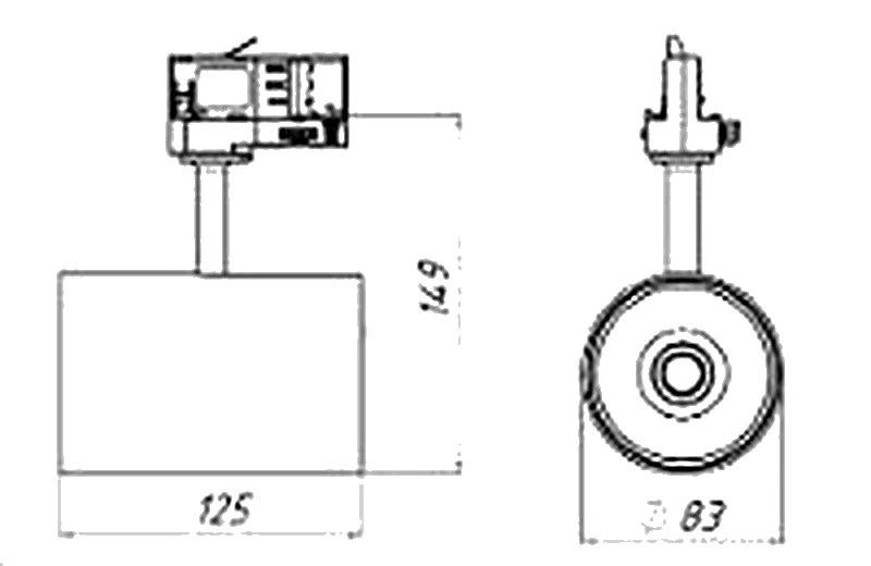 dimensional drawing of MARS-S 83/125/A/x1/R-75/Rg, mm
